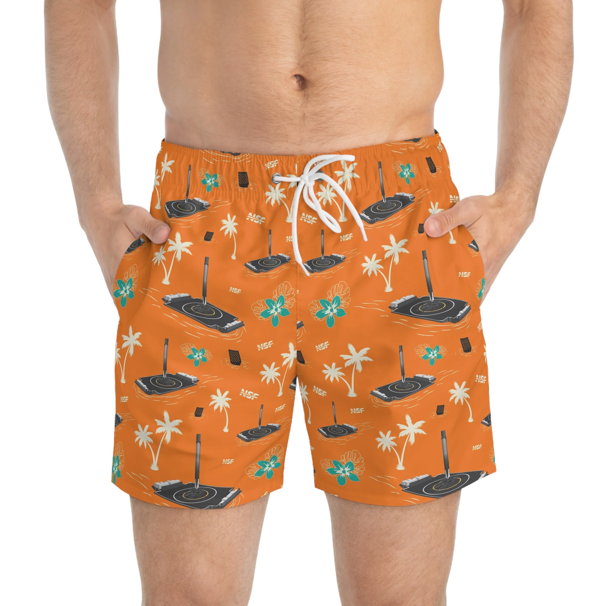 Orange Droneship Swim Trunks - Image 3